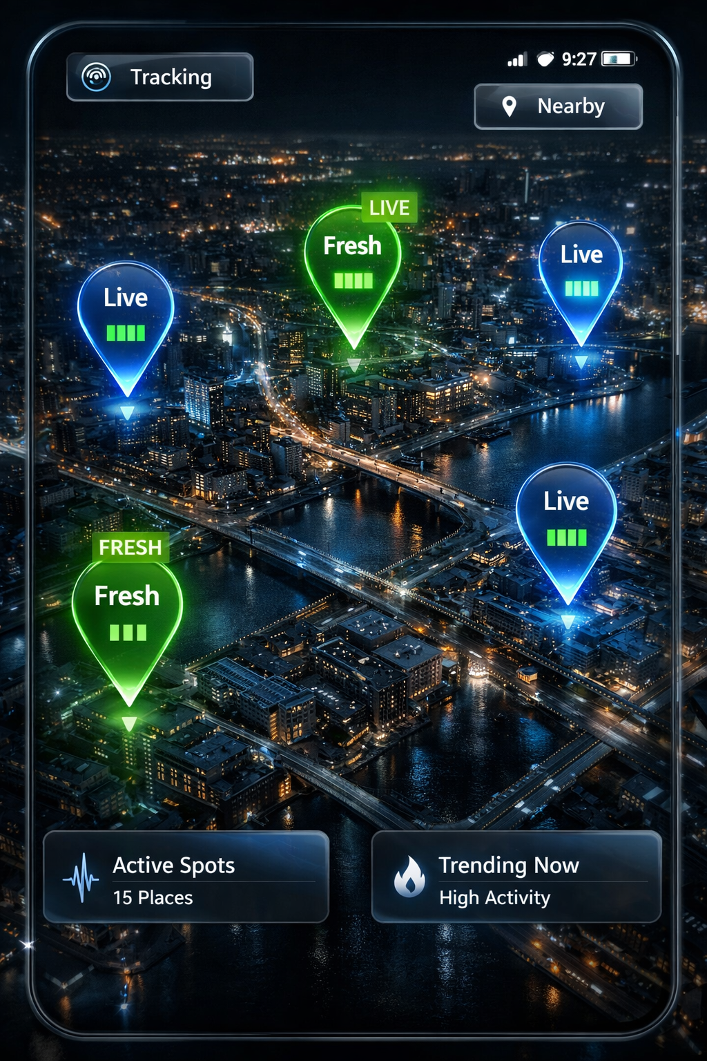 Discover live signals in the PointGenie app