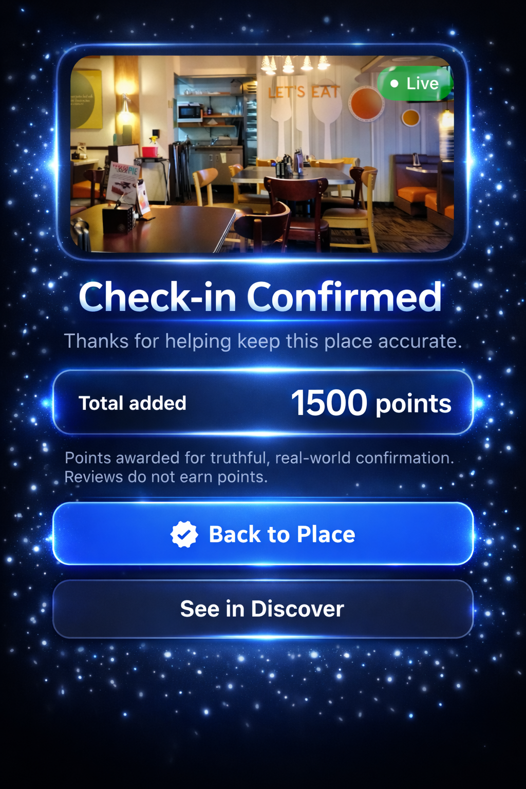 Concept graphic of a confirmed check-in