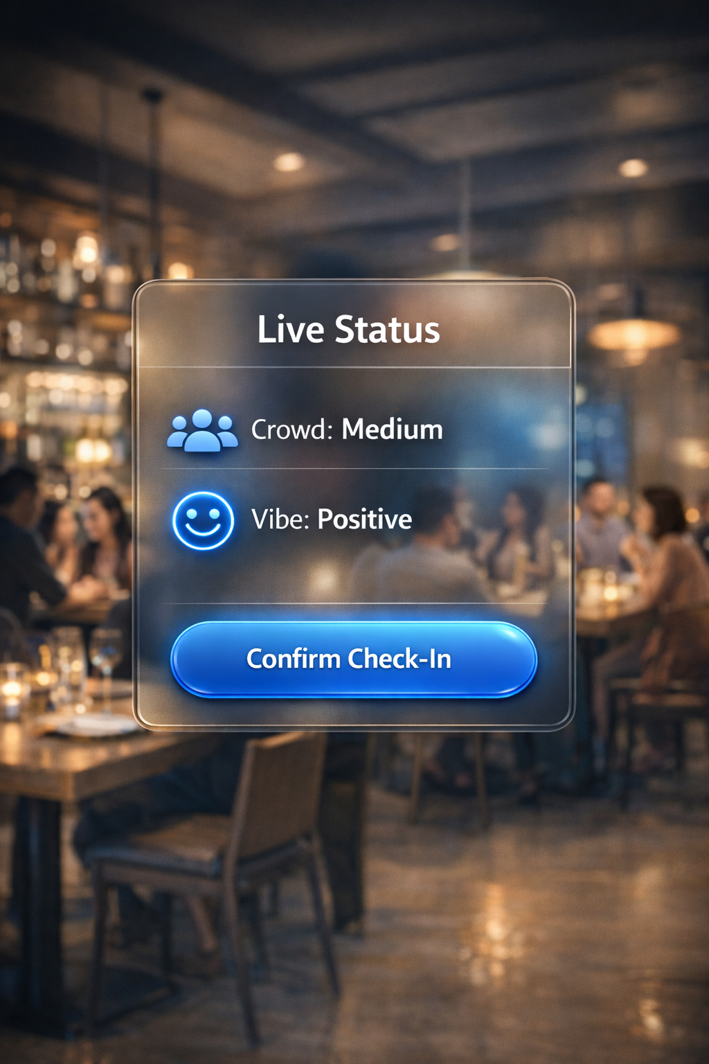 Check in screen in the PointGenie app