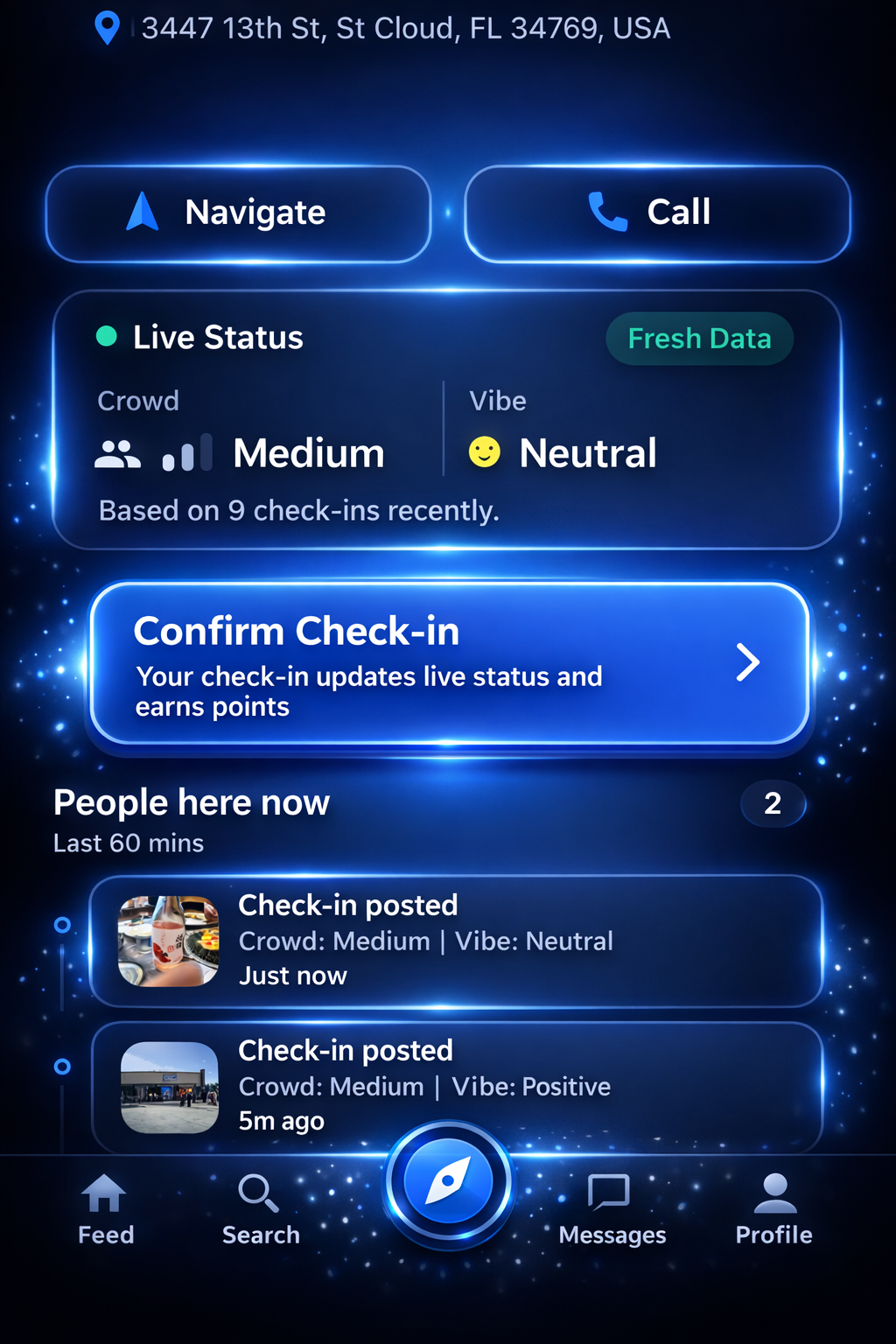 Concept graphic of live status signals